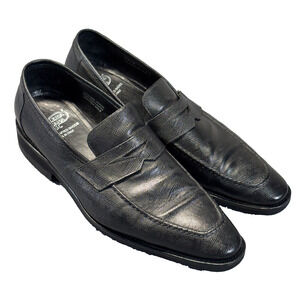 Calzoleria Toscana 4838 Penny Loafer Men's EUR 44/US 11 Black Saffiano Italy